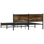 vidaXL Cadre de lit en métal sans matelas chêne fumé 180x200 cm
