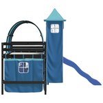 vidaXL Lit mezzanine enfants avec tour bleu 90x200 cm bois pin massif