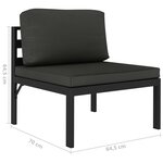 vidaXL Salon de jardin 6 Pièces avec coussins Aluminium Anthracite