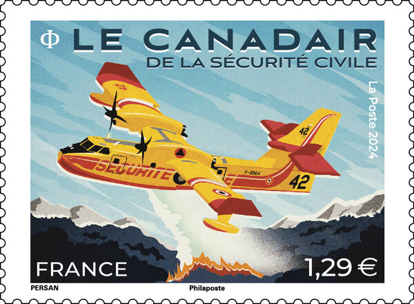 Timbre - Le Canadair de la Sécurité civile - Lettre verte