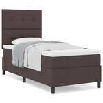 vidaXL Lit Box Spring avec Matelas Marron Foncé 100x200 cm Tissu