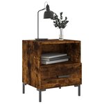 vidaXL Table de chevet chêne fumé 40x35x47 5 cm bois d’ingénierie