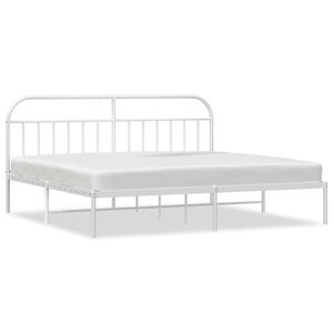 vidaXL Cadre de lit métal avec tête de lit blanc 200x200 cm