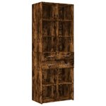vidaXL Armoire de rangement chêne fumé 70x42 5x225cm bois d'ingénierie