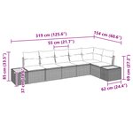 vidaXL Ensemble de canapé de jardin six pièces avec coussins en rotin synthétique noir