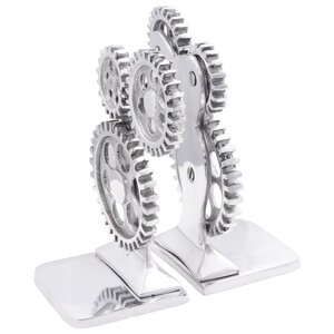 Serre-livres vidaXL 2 Pièces Argent 10x10x22 cm Aluminium Cog