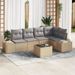 vidaXL Ensemble de Canapés de Jardin 6 pièces avec coussins en Rattan Poly Noir