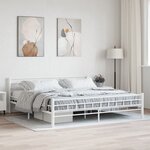 vidaXL Cadre de lit Blanc Métal 180 x 200 cm