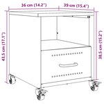 vidaXL Table de chevet vert olive 36x39x43 5 cm acier
