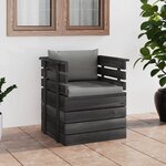 vidaXL Fauteuil de jardin avec coussins Bois de pin