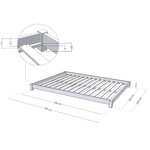 Lit double TATAMI 200 x 200 gris