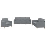 vidaXL Ensemble de canapés 3 Pièces avec coussins Gris clair Tissu