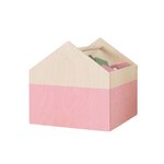 Boîte de rangement bicolore HOUSE rose