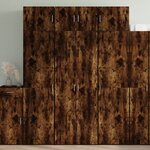 vidaXL Armoire de rangement chêne fumé 70x42 5x225cm bois d'ingénierie