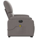 vidaXL Fauteuil inclinable de massage électrique Taupe Tissu