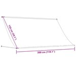 vidaXL Auvent rétractable crème 300x150 m tissu et acier