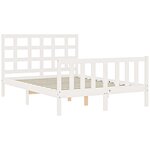 vidaXL Cadre de lit avec tête de lit blanc 140x190 cm bois massif
