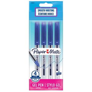 Stylo à bille Jiffy sachet de 4 bleu Paper Mate