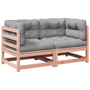 vidaXL Salon de jardin 2 Pièces et coussins bois massif sapin de douglas
