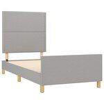 vidaXL Cadre de lit avec tête de lit Gris clair 100x200 cm Tissu
