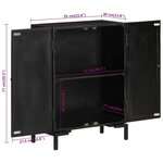 vidaXL Buffet noir 55x30x77 cm bois massif de manguier et fer