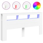 vidaXL Tête de lit à LED blanc 200x18 5x103 5 cm bois d'ingénierie