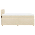 vidaXL Sommier à lattes de lit avec matelas Crème 100x200 cm Tissu