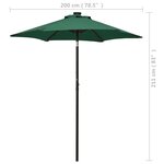 vidaXL Parasol avec lumières LED Vert 200x211 cm Aluminium