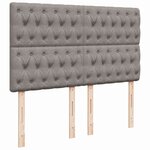 vidaXL Sommier à lattes de lit avec matelas Taupe 140x190 cm Tissu