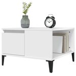 vidaXL Table basse blanc 55x55x36 5 cm bois d'ingénierie