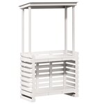 vidaXL Table de bar d'extérieur avec toit blanc bois massif
