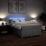 vidaXL Sommier à lattes de lit avec matelas Gris clair 140x190cm Tissu