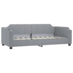 vidaXL Lit de jour avec gigogne et tiroirs gris clair 80x200 cm tissu