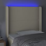 vidaXL Tête de lit à LED Crème 83x16x118/128 cm Similicuir