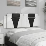 vidaXL Coussin de tête de lit blanc et noir 160 cm similicuir