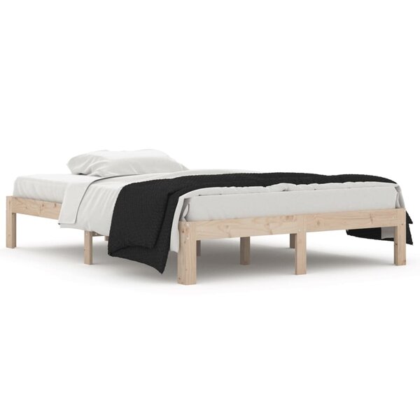 vidaXL Cadre de lit bois massif 135x190 cm double