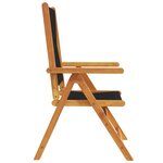 vidaXL Chaises inclinables de jardin lot de 8 noir bois massif acacia