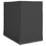 Transat double vidaXL avec toit et rideaux en poly rattan gris