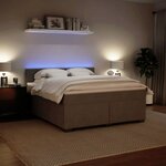 vidaXL Sommier à lattes de lit et matelas Gris clair 180x200cm Velours