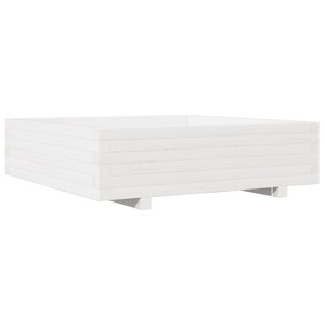 vidaXL Jardinière blanc 90x90x26 5 cm bois de pin massif