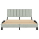 vidaXL Cadre de lit avec tête de lit Gris clair 140x190 cm Velours