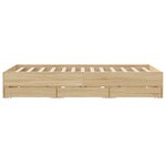 vidaXL Cadre de lit et tiroirs chêne sonoma 150x200 cm bois ingénierie