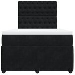 vidaXL Sommier à lattes de lit avec matelas noir 120x190 cm velours