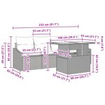 vidaXL Ensemble de Canapé de Jardin 5 Pièces avec Coussins Noir Poly Rattan