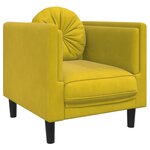 vidaXL Ensemble de canapés 3 Pièces avec coussins jaune velours