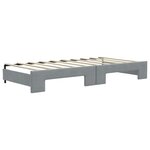 vidaXL Lit de jour avec gigogne et tiroirs gris clair 90x190 cm tissu