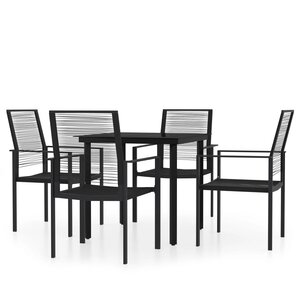 vidaXL Ensemble à manger de jardin 5 Pièces Noir