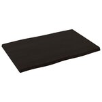 vidaXL Dessus de table bois chêne massif traité bordure assortie