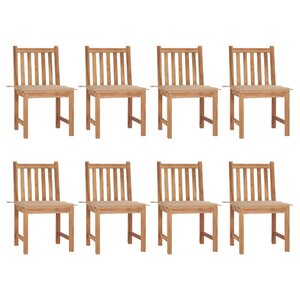 vidaXL Chaises de jardin lot de 8 avec coussins Bois de teck massif