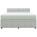vidaXL Sommier à lattes de lit et matelas Gris clair 180x200cm Velours
